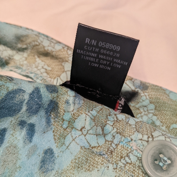 Vintage Blue Floral Pants Cropped Laura G Cotton Made in USA - Picture 4 of 4